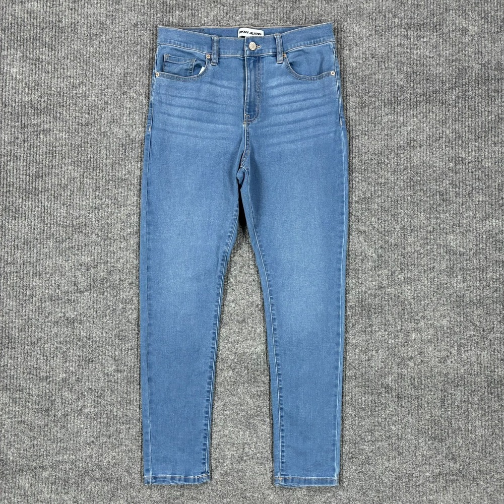 DKNY Jeans‎ Womens Essex High Rise Skinny Ankle Size 8 Blue Denim Stretch